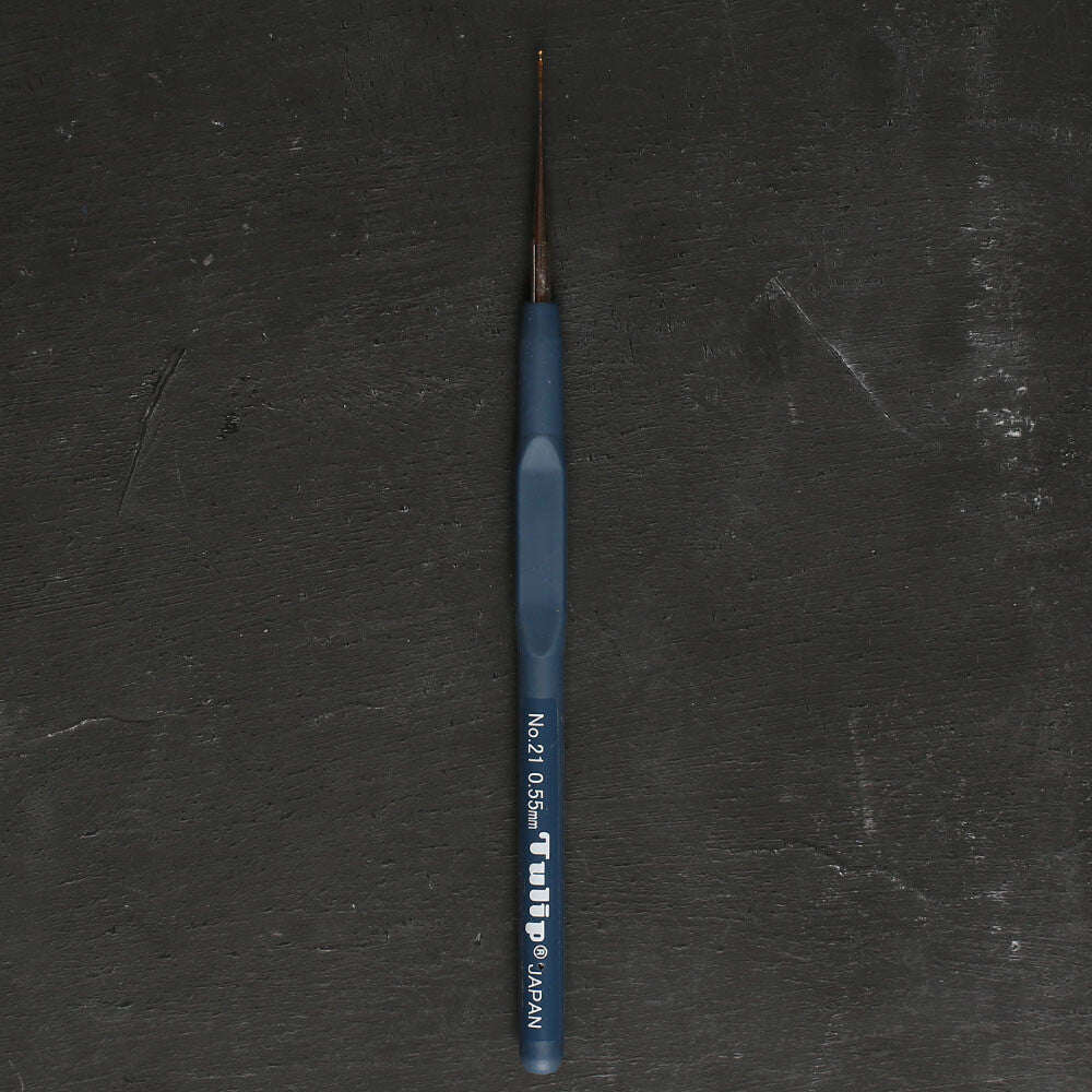 Tulip No.21 0,55 mm Koyu Mavi Yumuşak Saplı Dantel Tığ - T9GE